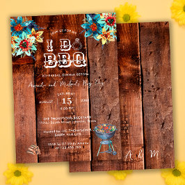 Rustic Backyard Par I Do BBQ Rehearsal Dinner Inbjudningar