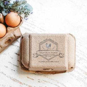 Rustic Badge Familjegård Äggkartong Stämpel