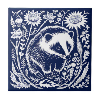 Rustic Badger Ceramic Kakelplatta