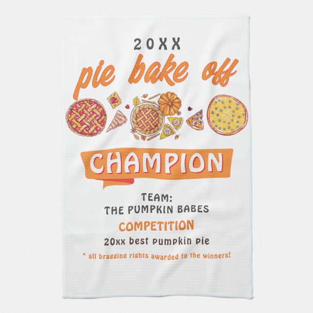 Rustic Bake Off Pumpkin Pie Competition Champion Kökshandduk (Vertikal)