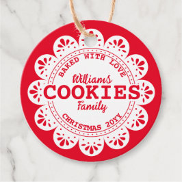 Rustic Baked med kärlek jul Cookies Red Gåvor Etiketter