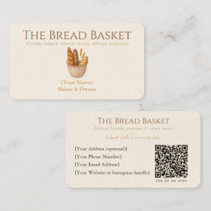 Rustic Bakery-Affärskort med Bread-Logotyp Visitkort