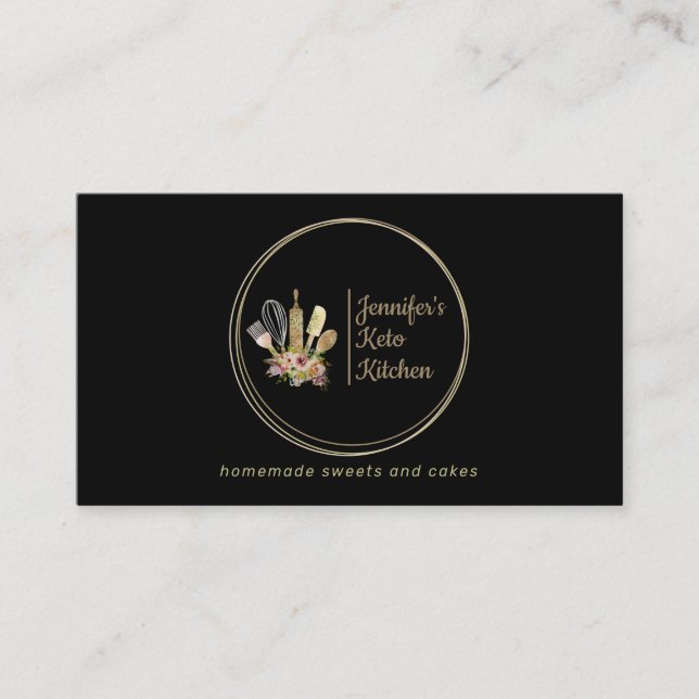 Rustic Bakery Chef Hemmade mat Visitkort (Framsida)