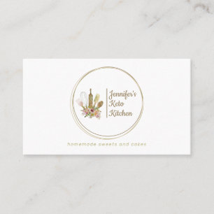 Rustic Bakery Logotyp Keto Vegansk Kock Visitkort