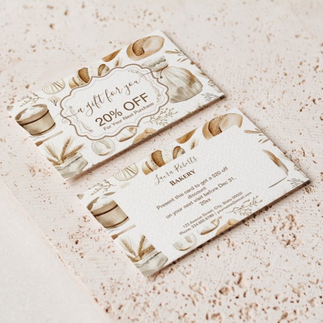 Rustic Baking Business Rabattkort (Skapare uppladdad)
