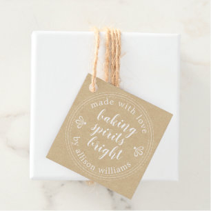 Rustic Baking Spirits Bright Helgdag Kraft Papper Gåvor Etiketter