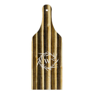 Rustic Bamboo Monogram Lodrät Linjer Mönster
