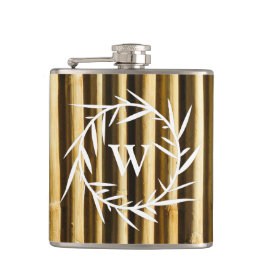 Rustic Bamboo Monogram Lodrät Linjer Mönster Fickplunta