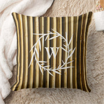 Rustic Bamboo Monogram Lodrät Linjer Mönster