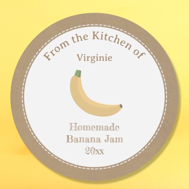 Rustic Banana Sylt etikett Sticker (Rustic Banana Jam Label Sticker)