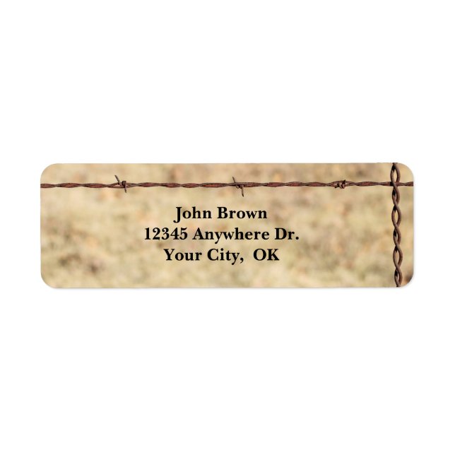 Rustic Barbed Wire-Returetiketter Returadress Etikett (Framsidan)