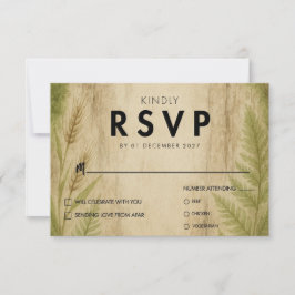 Rustic Bark and Moss Forest Bröllop OSA Card