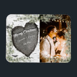 Rustic Bark Wood Heart Eucalyptus Greenery Magnet<br><div class="desc">Rustic Bark Wood Heart Eucalyptus Greenery Newlyged Photo Magnet</div>