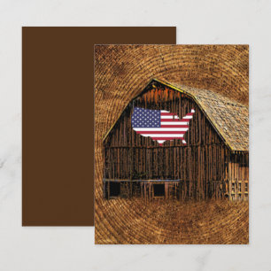 Rustic Barn American Flagga OSA Kort