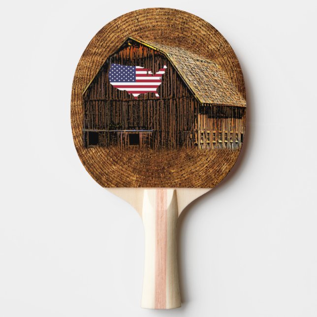 Rustic Barn American Flagga Pingisracket (Framsidan)