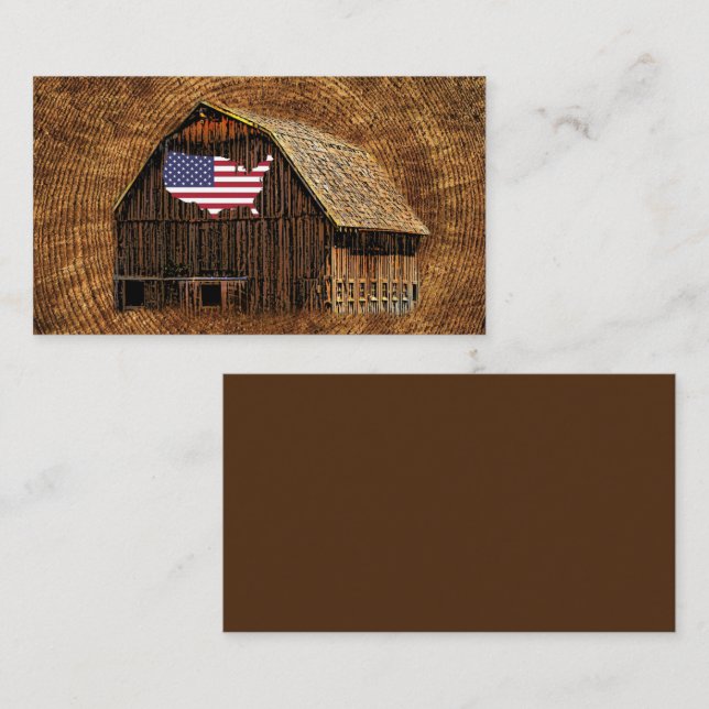 Rustic Barn American Flagga Visitkort (Fram/baksida)