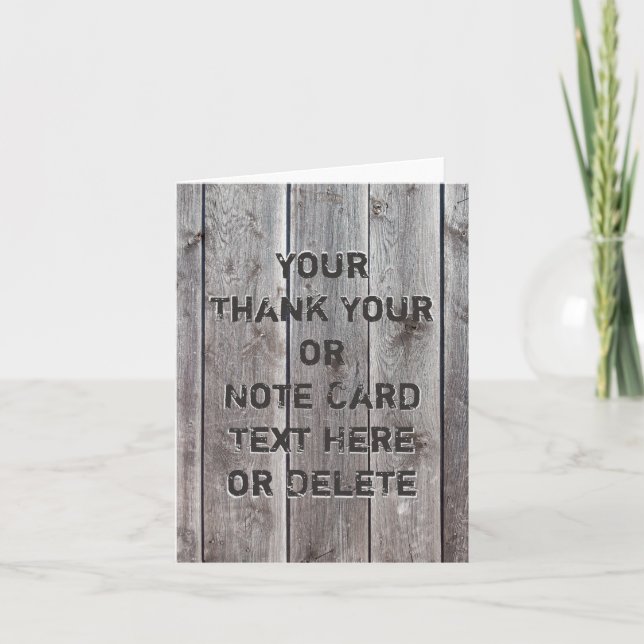Rustic Barn Board Personlig Note Cards Tack Kort (Framsida)