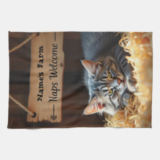 Rustic Barn Cat Farmhouse Kitchen Towel Kökshandduk