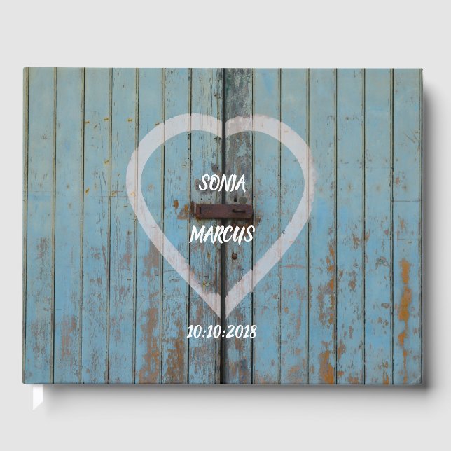 Rustic Barn door bröllop Gästböcker (Framsida)