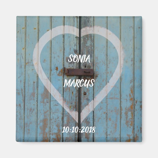 Rustic Barn door bröllop Magnet (Framsidan)
