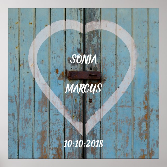 Rustic Barn door bröllop Poster (Framsidan)