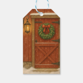 Rustic Barn Door jul Gift Märkre Presentetikett