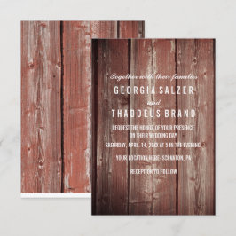Rustic Barn Door texturerat Bröllop-kort Inbjudningar