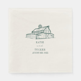 Rustic Barn Emerald Bröllop Pappersservett