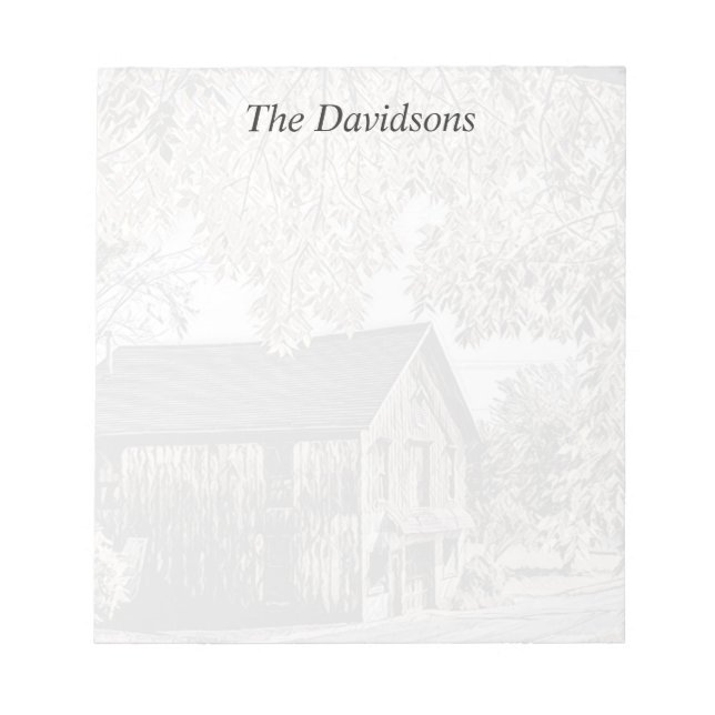 Rustic Barn Fall Höst löv Personalize Anteckningsb Anteckningsblock (Framsida)