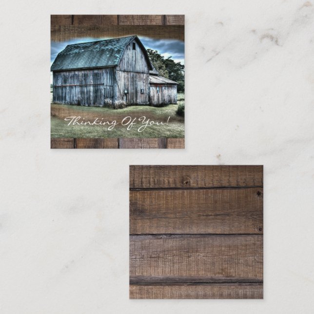 Rustic Barn Farm Lastbil Tractor Tupp Hen Anteckningskort (Fram/baksida)