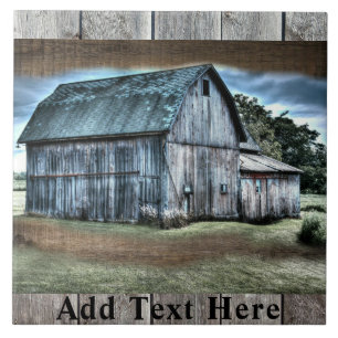 Rustic Barn Farm Lastbil Tractor Tupp Hen Kakelplatta