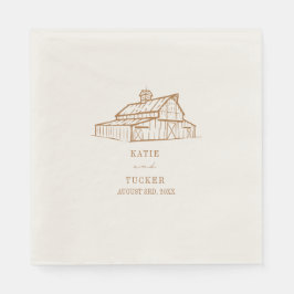 Rustic Barn Goldenrod Bröllop Pappersservett