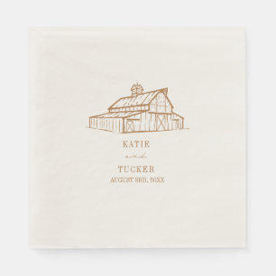 Rustic Barn Goldenrod Bröllop Pappersservett