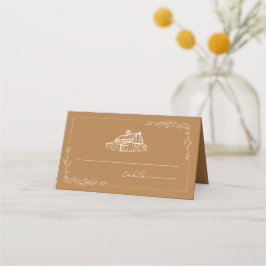 Rustic Barn Goldenrod Bröllop-platskort Placeringskort