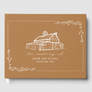 Rustic Barn Goldenrod Farm Bröllop Guest Bok
