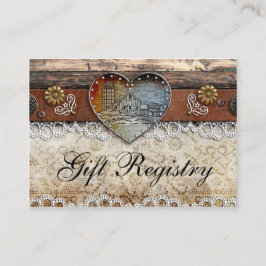 Rustic Barn Landsbyggsbröllop Gift Registry Tilläggskort
