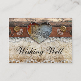 Rustic Barn Landsbyggsbröllop Wishing well Card Tilläggskort