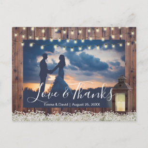 Rustic Barn Lantern String Ljus Photo Tack Vykort