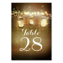 Rustic Barn Ljus Mason Burk Bröllop Bordsnummer