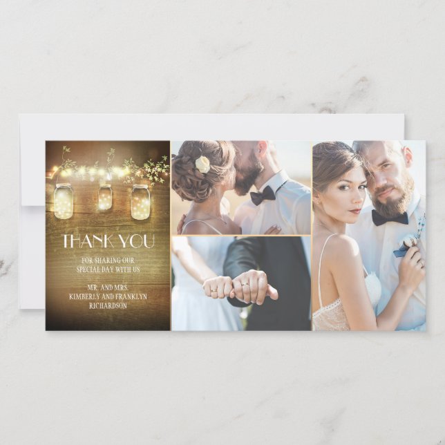 Rustic Barn Ljus Mason Burk Bröllop Tack (Framsida)