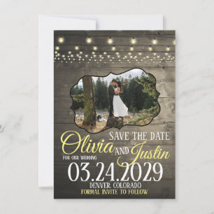 Rustic Barn Ljus Spara datumet
