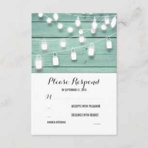 Rustic Barn Ljus Teal Wood Bröllop OSA Card Kort