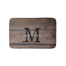Rustic Barn Monogram-skript Badrumsmatta