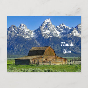 Rustic Barn Mountain Landscape Photo Tack Vykort