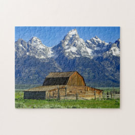 Rustic Barn Mountains Ligcape Photo Pussel