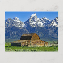 Rustic Barn Mountains Ligcape Photo Vykort