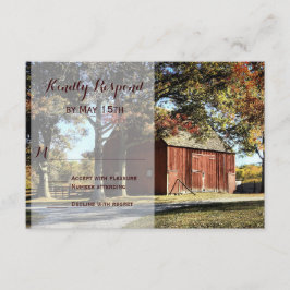 Rustic Barn och Träd Landsbyggsbröllop OSA kort