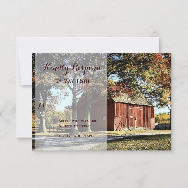Rustic Barn och Träd Landsbyggsbröllop OSA kort (Framsida)