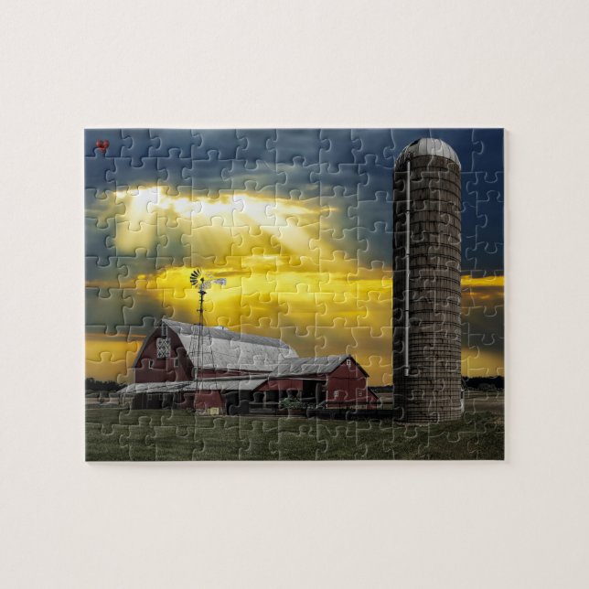 Rustic Barn Ohio Jigszle Puzzle Pussel (Horisontell)
