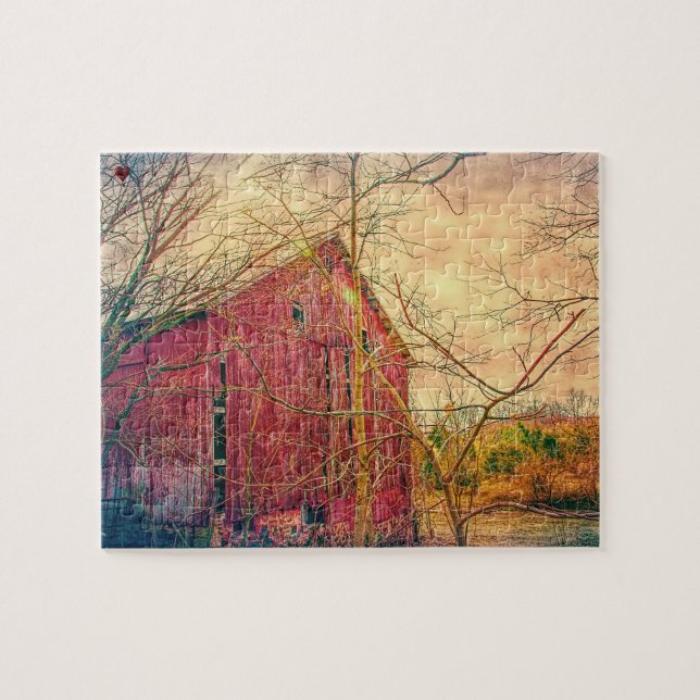 Rustic Barn Ohio Pussel (Horisontell)